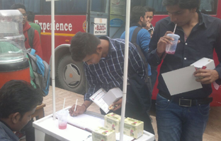 Sri Guru Gobind Singh College of Commerce,  University of Delhi-  Students relishing panchamrita drink after donating blood