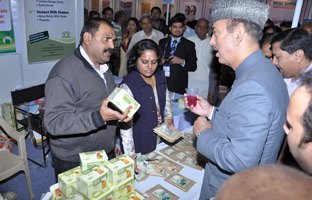 Health Minister Mr. Gulab Navi Azad appericiating Herbal Mocktails. (Panchamrita Drink).